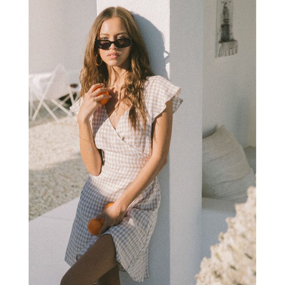 BNWT Hanalei Byron 'Alice' Gingham wrap dress, S